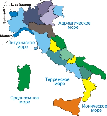 Карта италии и сицилии